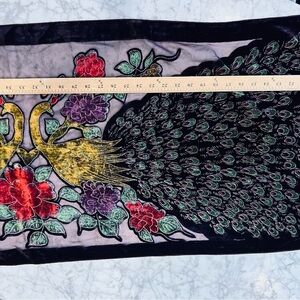 Dark Purple and Gold Peacock Scarf